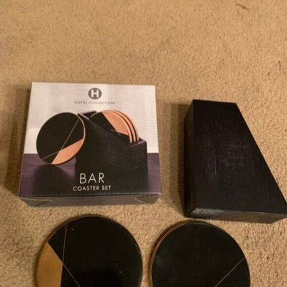 Hotel Collection 4 Coaster Bar Coasters Set - Picture 2 of 10